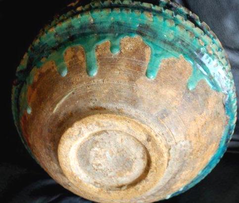 Antique Omani glazed pottery